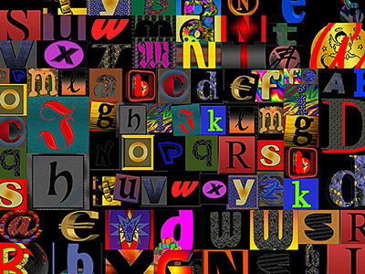 caratteri alfabeto colorati